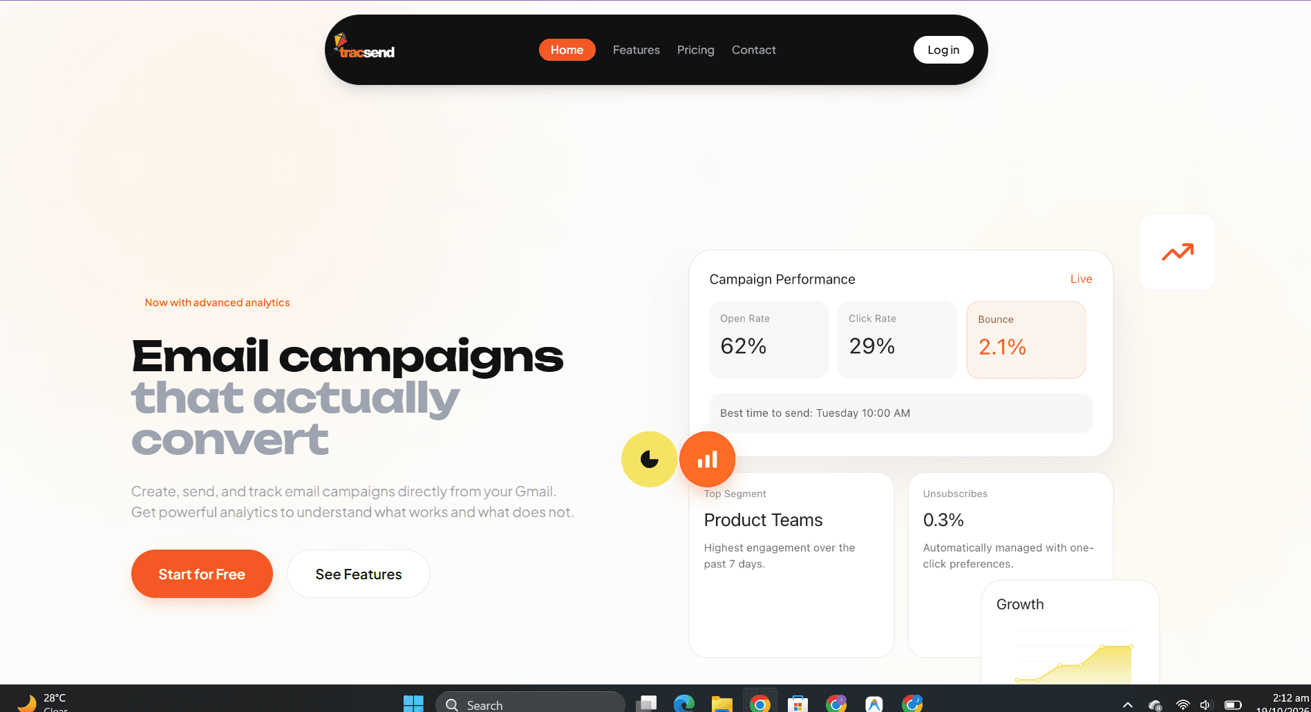 TracSend: Mass Email Campaigns with Real-Time Analytics screenshot 1